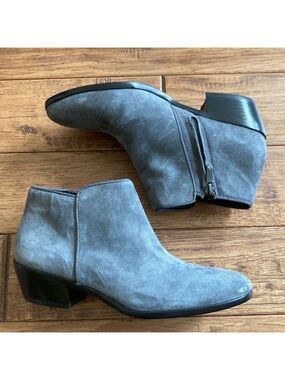 Sam Edelman Petty Ankle Boot Bootie Gray Suede Size 6.5
